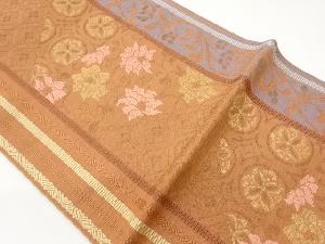 本場筑前博多花唐草に蜀江・縞模様織出し名古屋帯